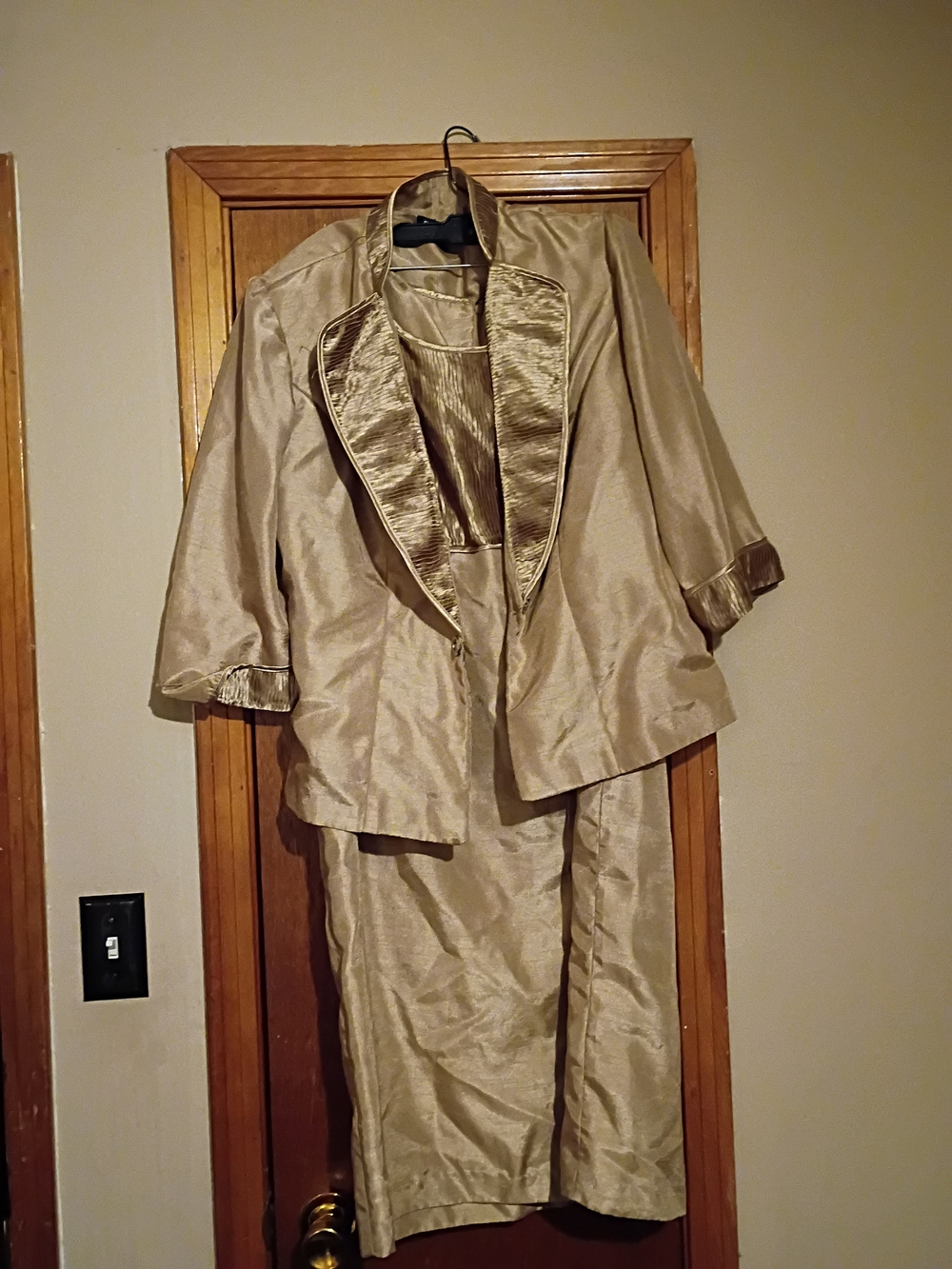 Dana Kay Gold Satin Dress Jacket